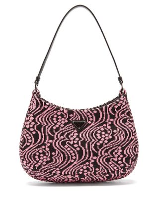 Prada + Cleo Jacquard-Nylon Shoulder Bag