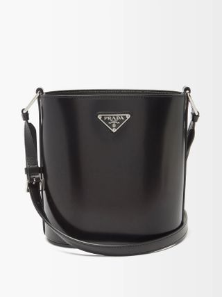 Prada + Spazzolato Leather Bucket Bag