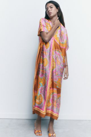 Zara + Printed Tunic Dress