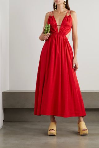 Cult Gaia + Dua Cutout Linen-Blend Maxi Dress