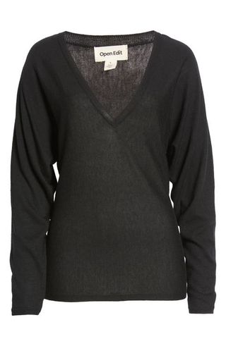 Open Edit + V-Neck Dolman Sleeve Sweater