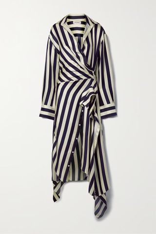 Monse + Cascade Striped Silk-Twill Shirt Dress