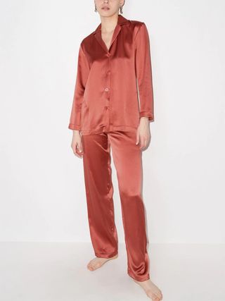 La Perla + Long-Sleeve Silk Pyjama Set