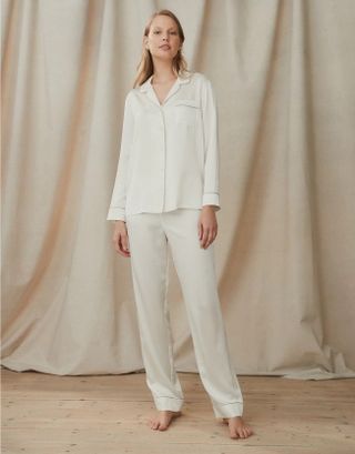 The White Company + Silk Piped Pyjama Set