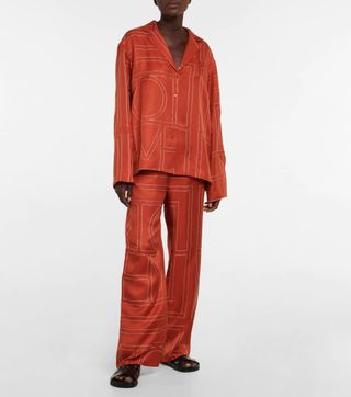 Totême + Logo Silk Twill Pyjama Shirt