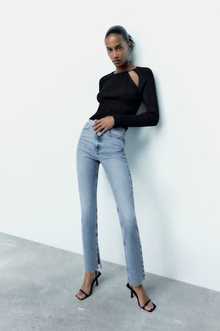 Zara + High Rise Flared Slim Fit Z1975 Jeans