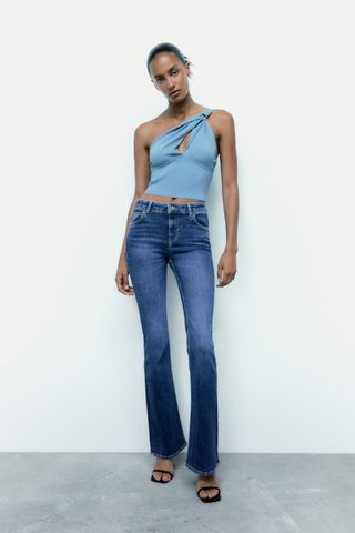 Zara + Z1975 Mid Rise Flared Jeans