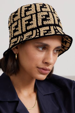 Fendi + Crocheted Cotton-Blend Bucket Hat