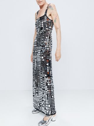 Raey + Disco Mirror-Embellished Slip Dress