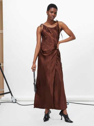 Acne Studios + Dayla Textured-Satin Maxi Dress