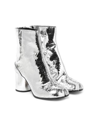 Maison Margiela + Tabi Metallic Leather Ankle Boot