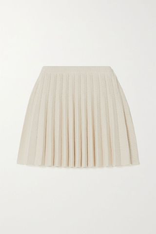 Reformation + Mattia Pleated Organic Cotton Mini Skirt