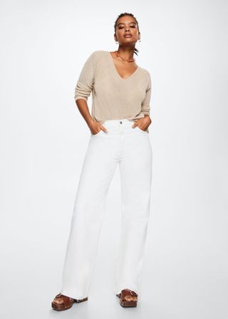 Mango + High-Rise Wideleg Jeans