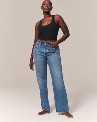 Abercrombie & Fitch + Curve Love Low Rise '90s Baggy Jean