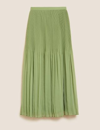 M&S Collection + Plisse Pleated Midaxi Skirt