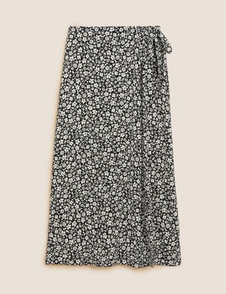 M&S Collection + Floral Midi Wrap Skirt