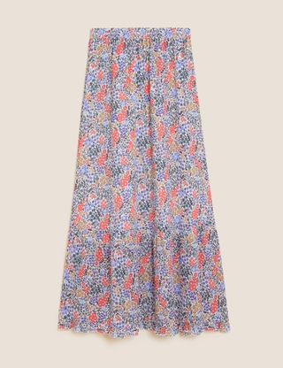 M&S Collection + Ditsy Floral Maxi Tiered Skirt