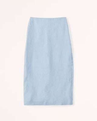 Abercrombie 
Fitch + Premium Linen Midi Skirt