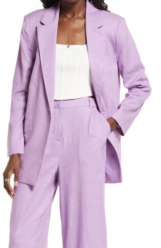 Open Edit + Oversize Linen Blend Blazer