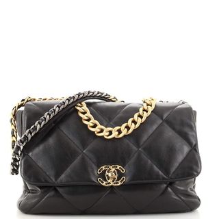 Chanel + 19 Flap Bag Quilted Goatskin Maxi