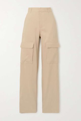 Frame + + Net Sustain Organic Linen-Blend High-Rise Straight-Leg Cargo Trousers