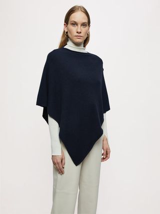 Jigsaw + Open Poncho Wool Cashmere in Blue