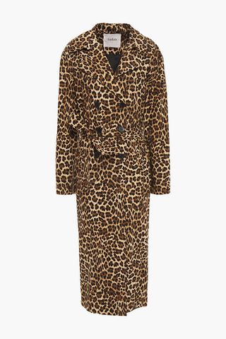 Ba&sh + Fauve Leopard-Print Cotton Trench Coat