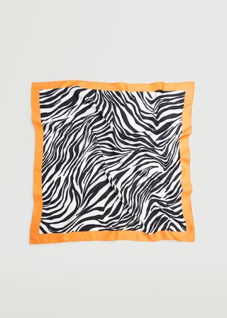 Mango + Headscarf in Zebra With Orange Trim