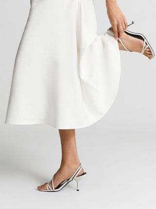 Reiss + Off White Bali Leather Strappy Sandal
