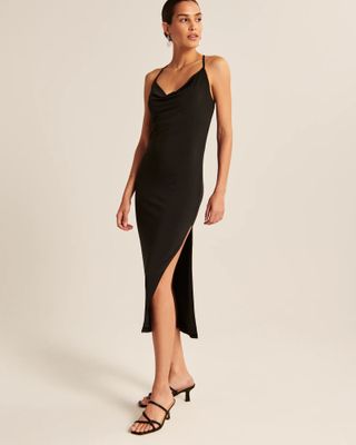 Abercrombie and Fitch + Cowl Neck Strappy Midi Dress