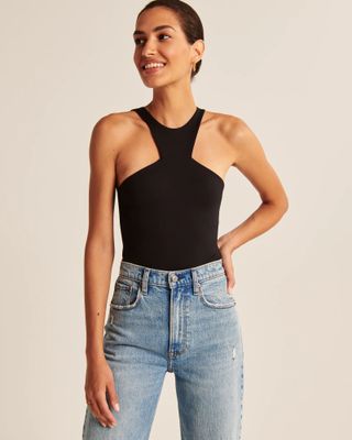 Abercrombie and Fitch + Seamless Fabric High-Neck Bodysuit