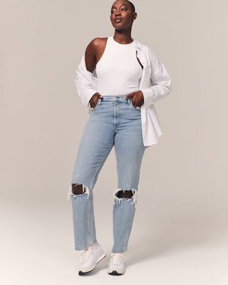 Abercrombie & Fitch + Curve Love Ultra High Rise 90s Straight Jeans