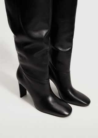 Mango + Leather Boots With Tall Leg