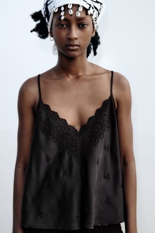 Zara + Embroidered Camisole