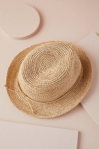 Anthropologie + Packable Straw Fedora