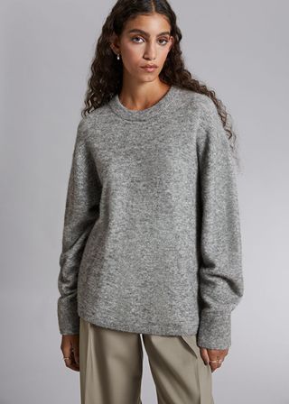 & Other Stories + Relaxed Knit Jumper in Grey