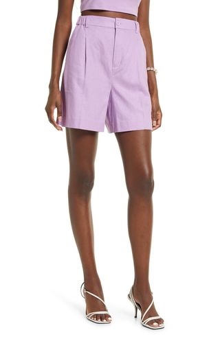 Open Edit + Women's Linen Blend Bermuda Shorts