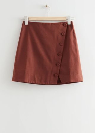 & Other Stories + Buttoned Wrap Mini Skirt