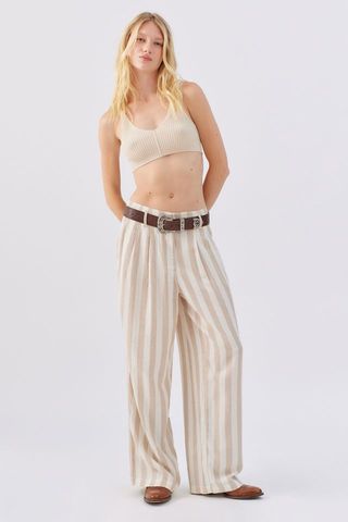 Urban Outfitters + Nothing But Business Linen Striped Trousers