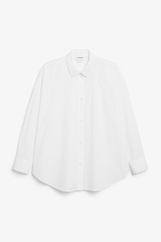 Monki + Oversized White Cotton Shirt