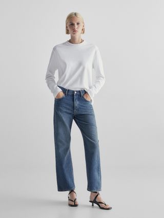 Massimo Dutti + Straight Fit High Waist Jeans