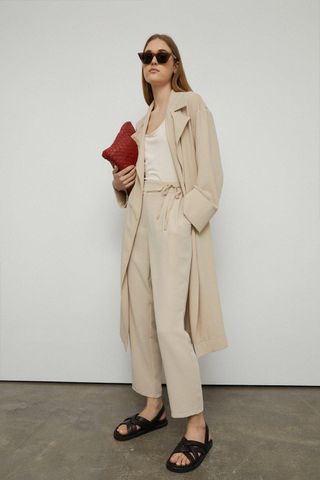 Warehouse + Petite Tie Side Elastic Back Trousers