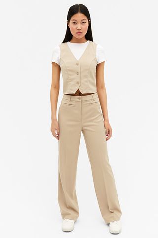 Monki + Structured High Waist Trousers