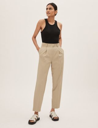 M&S Collection + Woven Tapered Ankle Grazer Trousers
