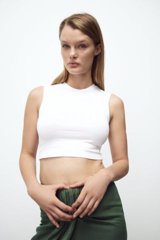 Zara + Fitted Cropped T-Shirt