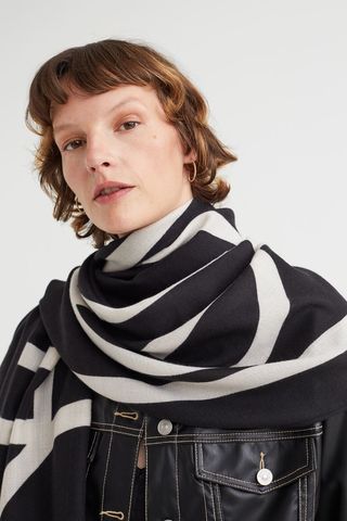 H&M + Patterned Scarf