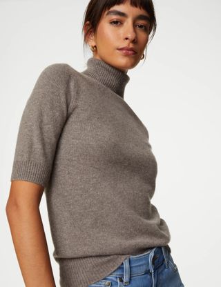 Autograph + Pure Cashmere Roll Neck Knitted Top