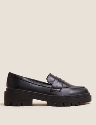 M&S Collection + Wide Fit Slip on Flatform Loafers