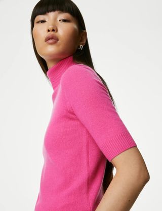 Autograph + Pure Cashmere Roll Neck Knitted Top
