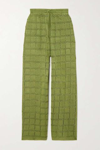 Calle Del Mar + + Net Sustain Crochet-Knit Wide-Leg Pants